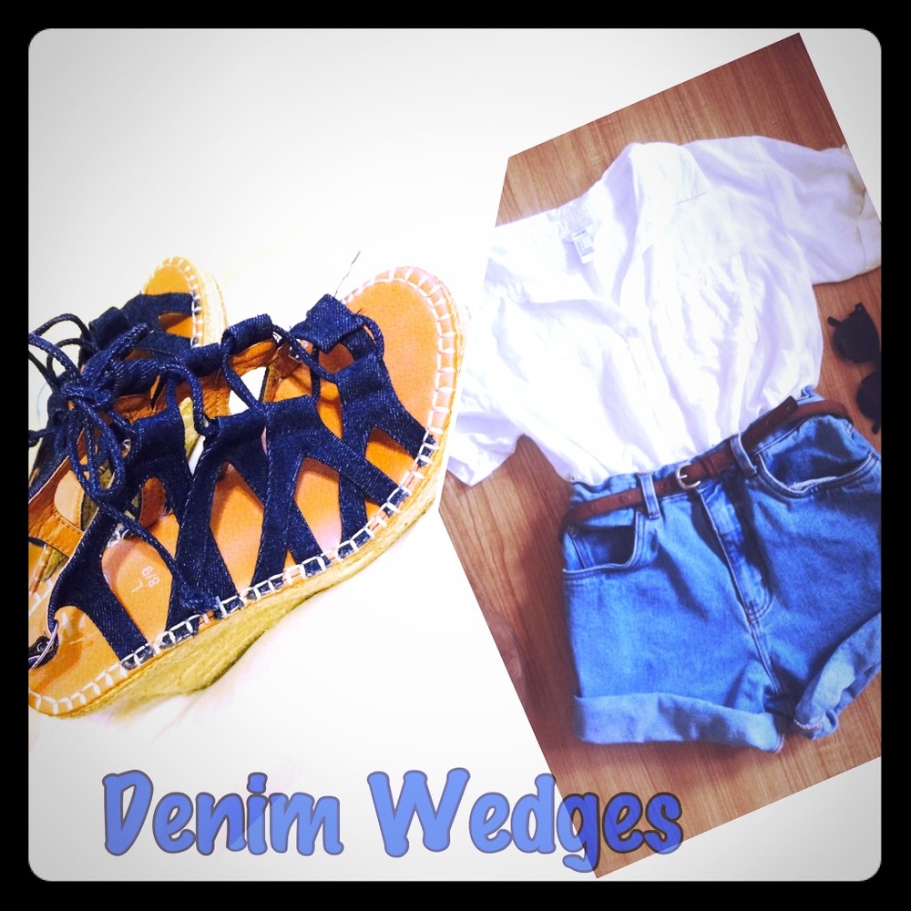Denim Wedges