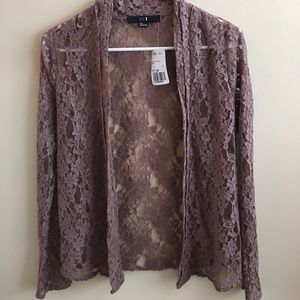 NWT taupe lace blazer