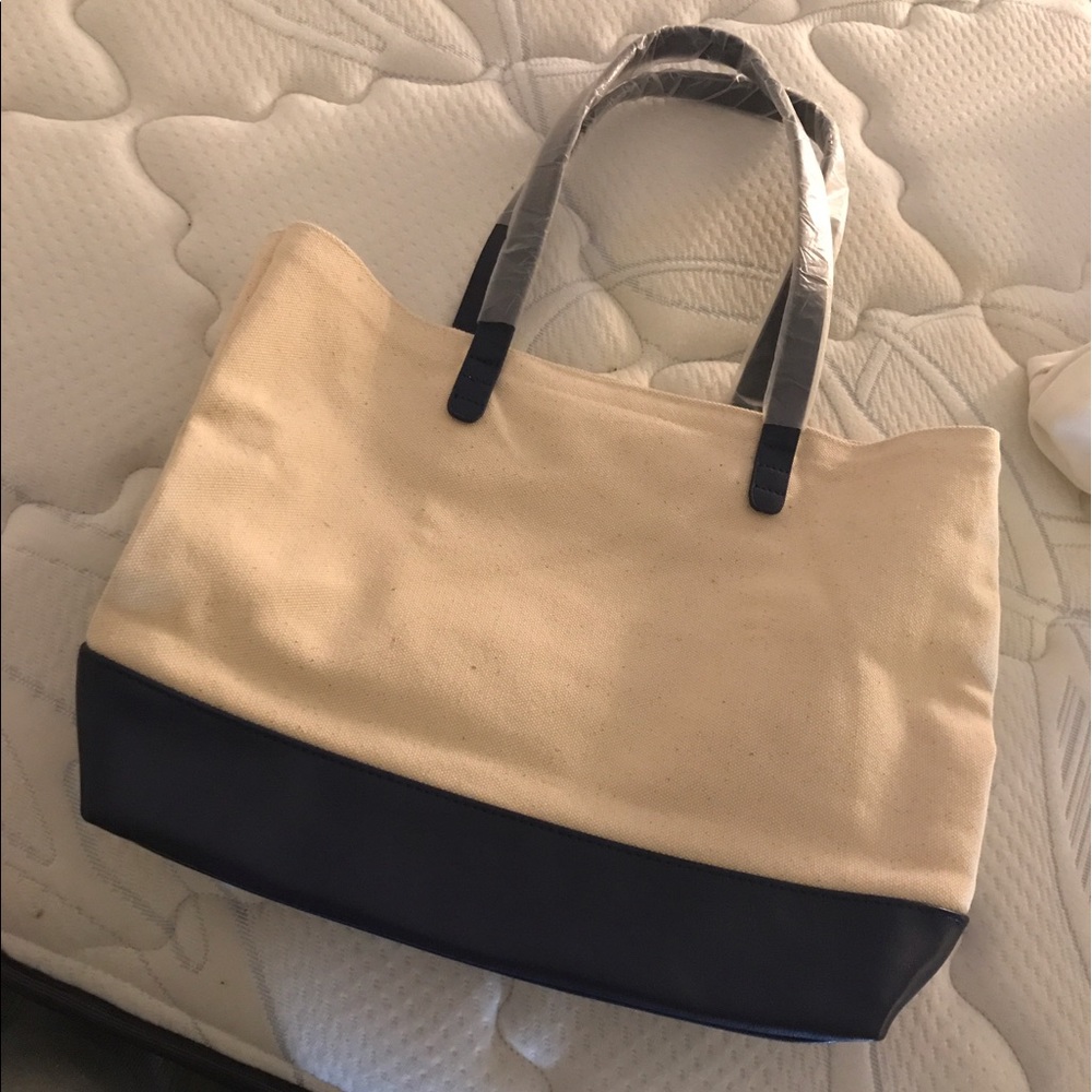 navy white and beige suede tote bag denim