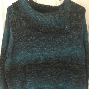 Amazing blue colors, cozy cowl neck for winter!