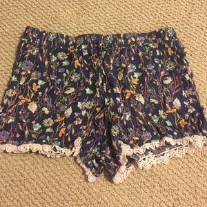 Navy Floral Shorts