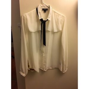 Jason wu for target long sleeve sheer blouse white