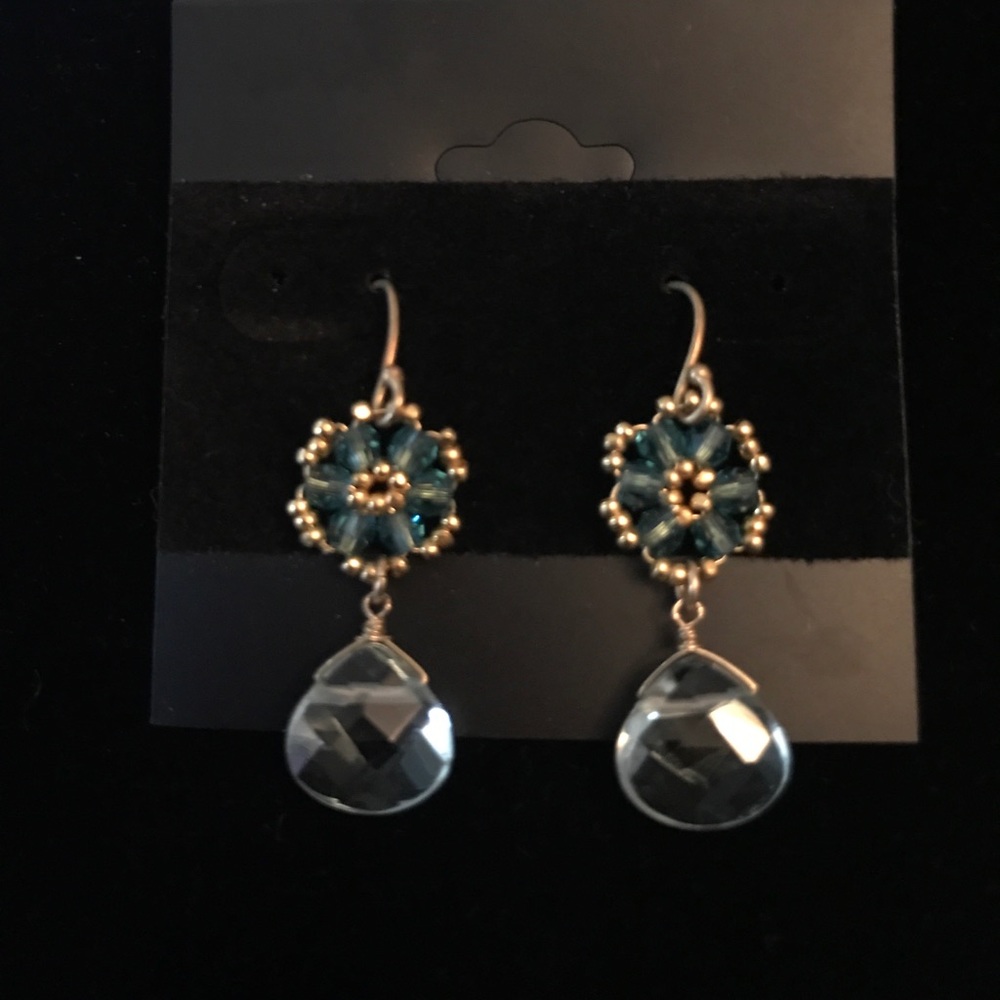 💧 Sky Blue Topaz Faceted Drop Earrings 💧