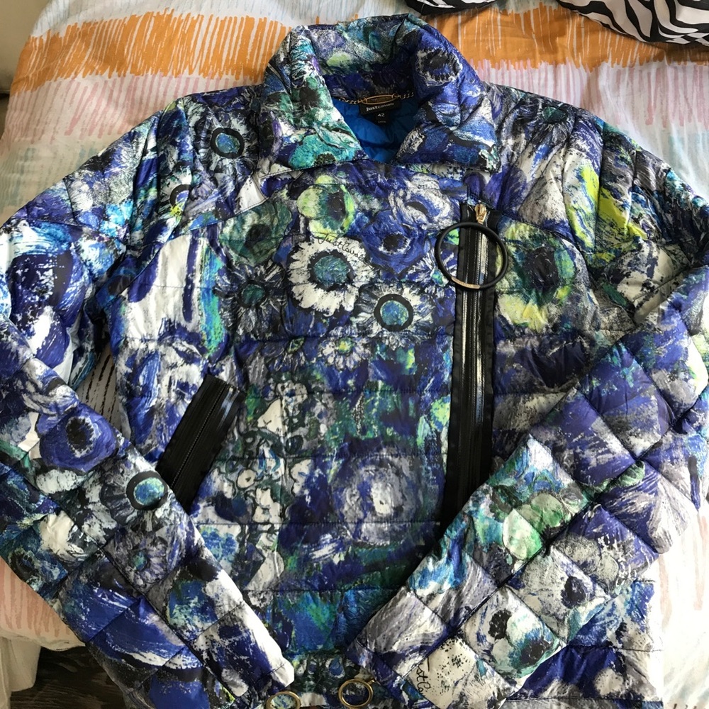 Just cavalli puffer jacket floral blue