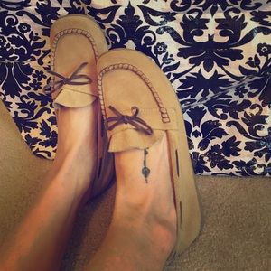 Tan Moccasins, Size 9.