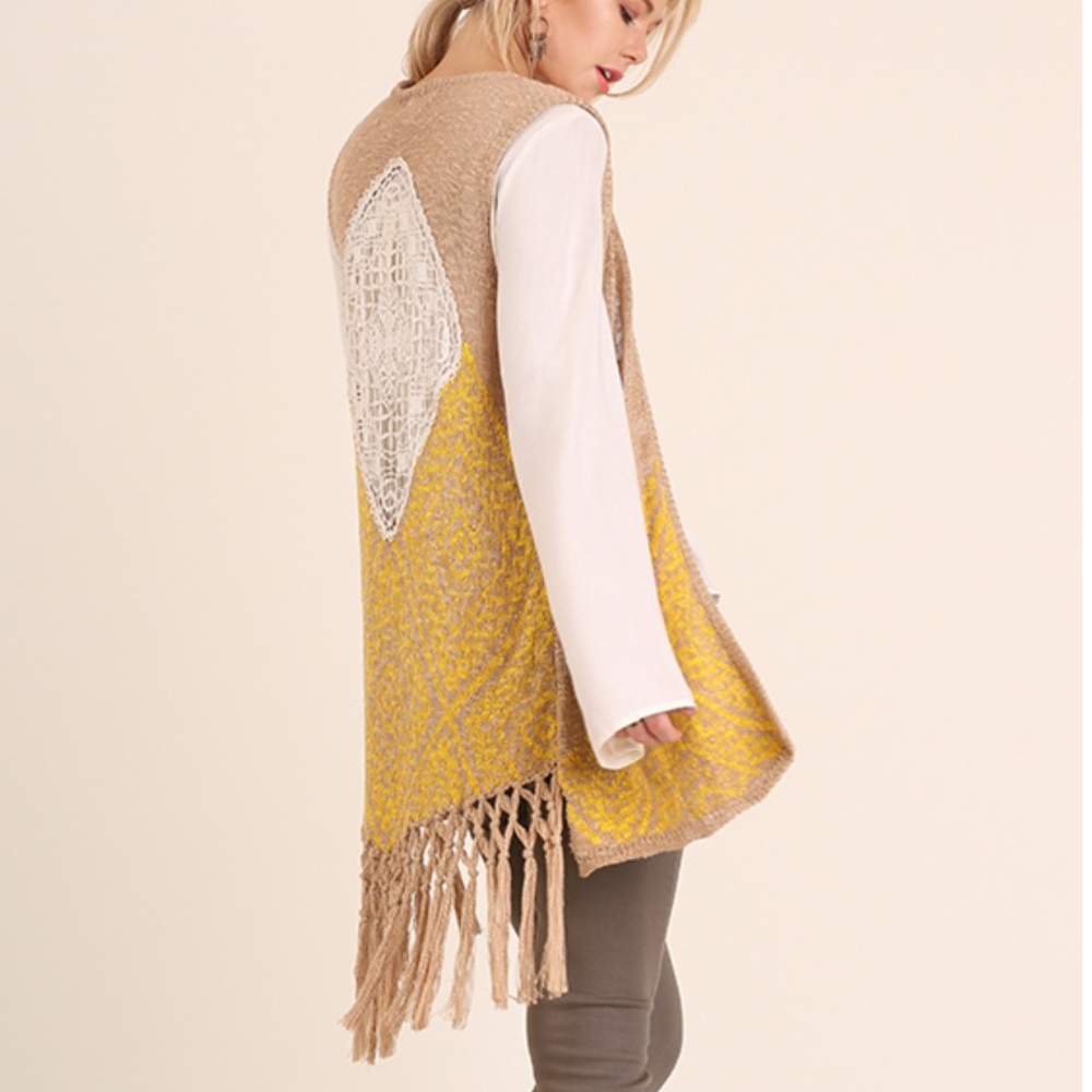 ♦️SALE 1 LEFT♦️Fringe Knit Sweater Vest by Umgee