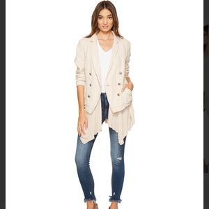 FREE PEOPLE military style frilly layer jacket NWT