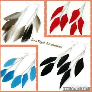 Feather Style Drop Earrings