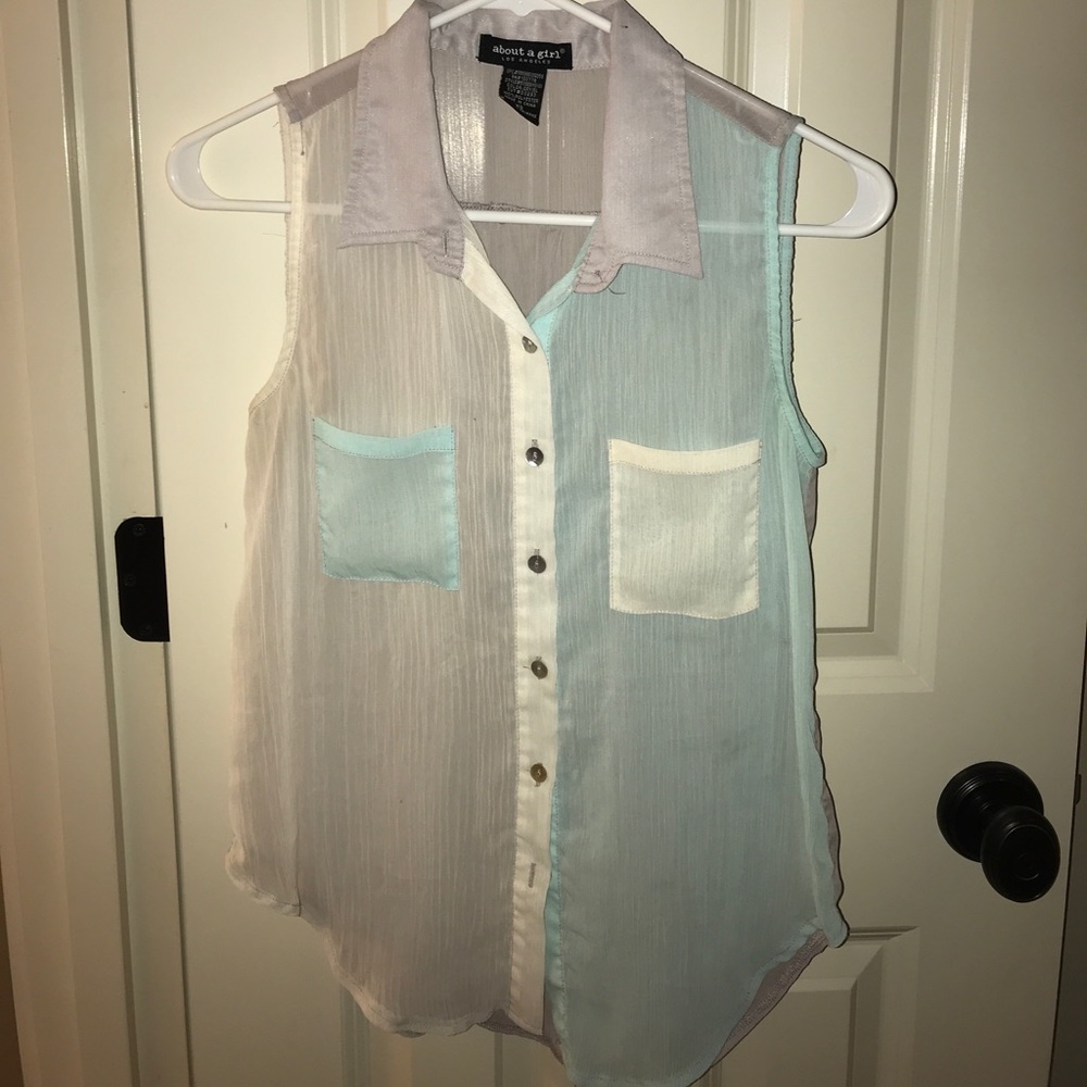 Cute sheer button down!