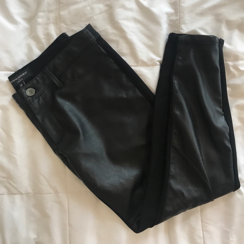 Banana Republic Black Leather Leggings