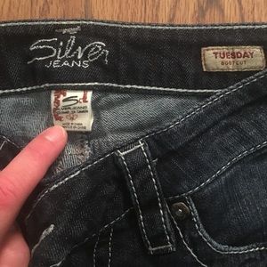 Silver dark wash Tuesday Bootcut jeans