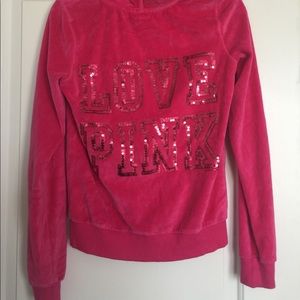 PINK Sequins zip up Hoodie