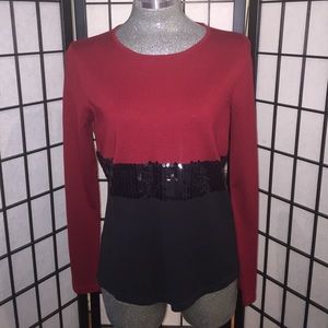 Beautiful Silk Longsleeve Sequin Detailed Top