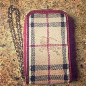 Burberry gold chain wristlet