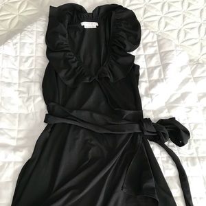 Black ruffle wrap dress by “To The Max”