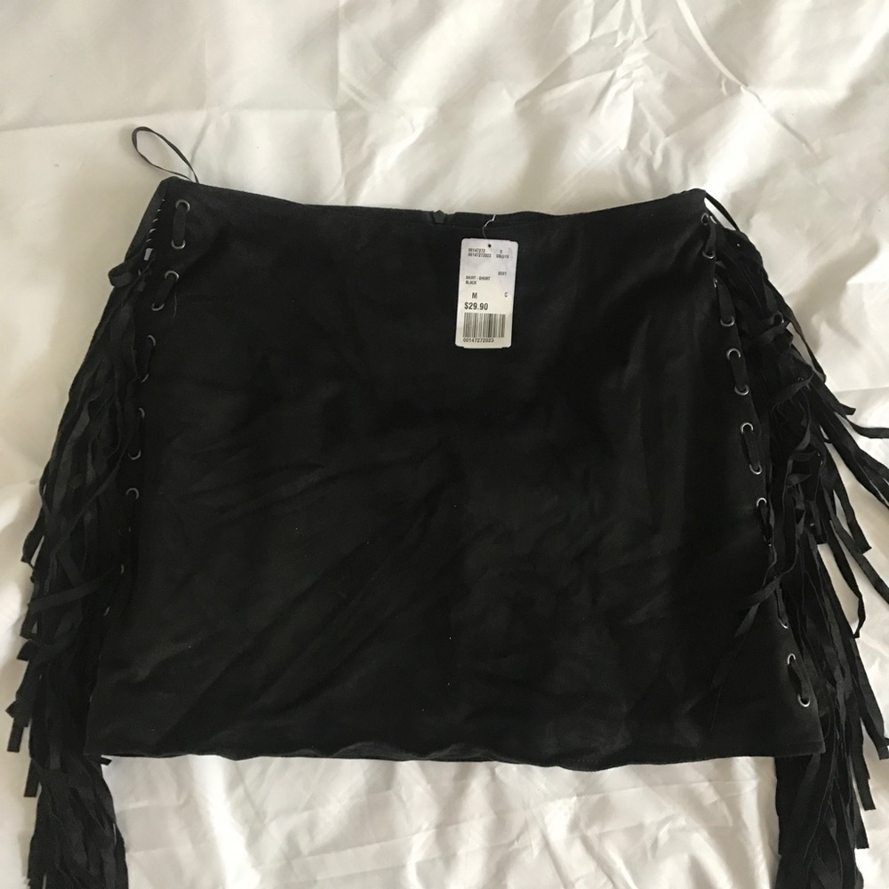Black mini skirt