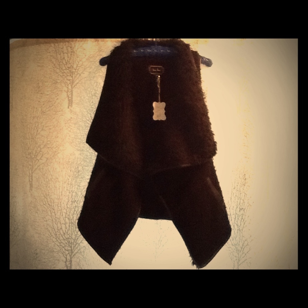Jet Black Fur lined Vest
