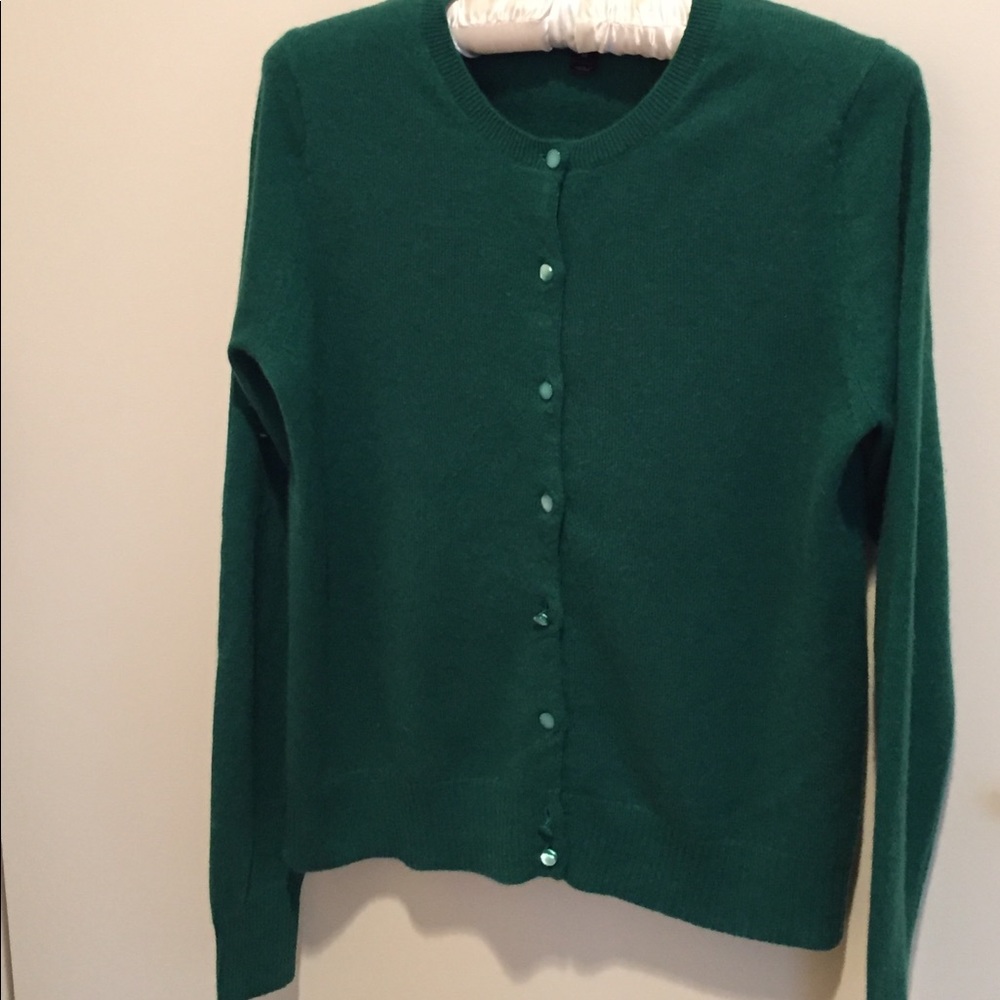 J Crew Cashmere Cardigan - Emerald Green