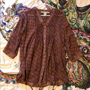 Floral, sheer Tunic