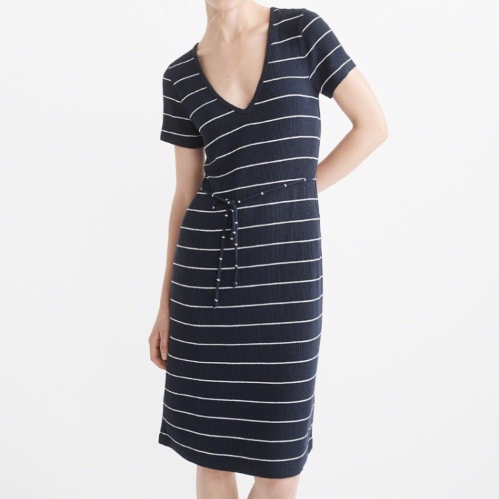 Striped v neck dress