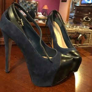 Blue h by halston heels