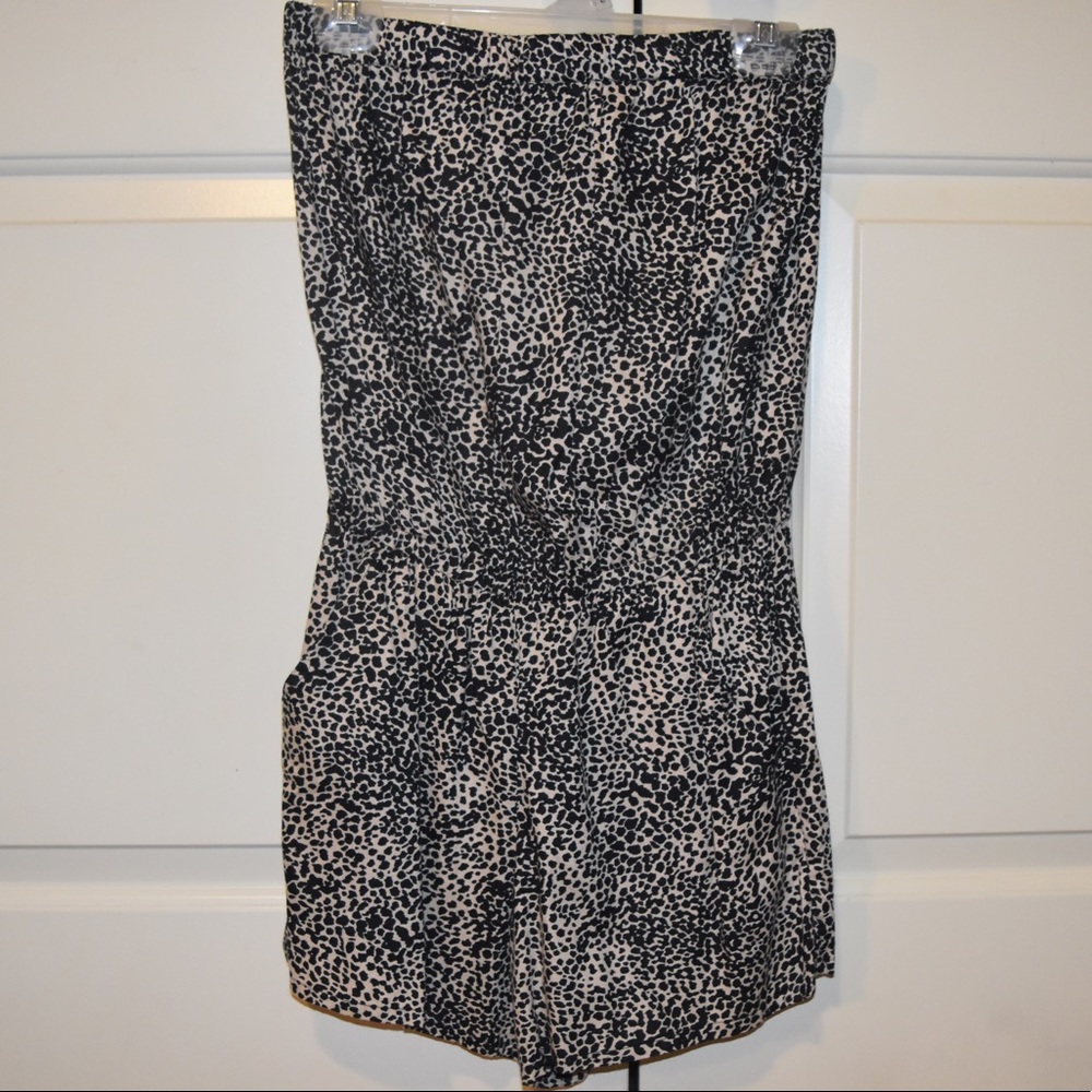 Cheetah print strapless romper