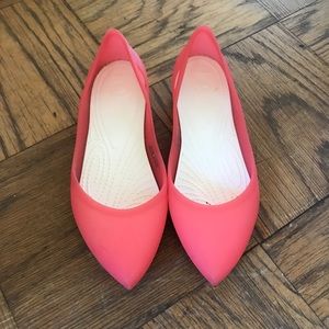 Pink Croc Flats