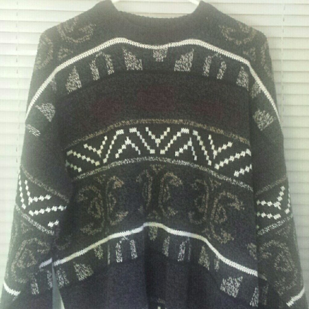 Vintage 1980's Mens Graphic Sweater Pullover Ugly