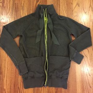 Lululemon army and lime green reversible sweater
