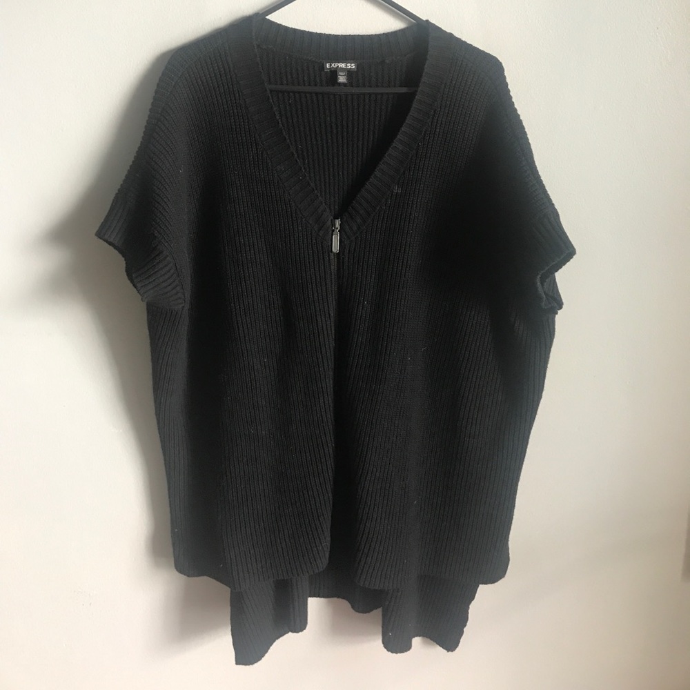 Black Shaw with zipper front