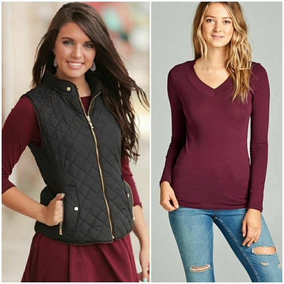 Basic Long Sleeve Vneck Jersey Top - Picture 4 of 5