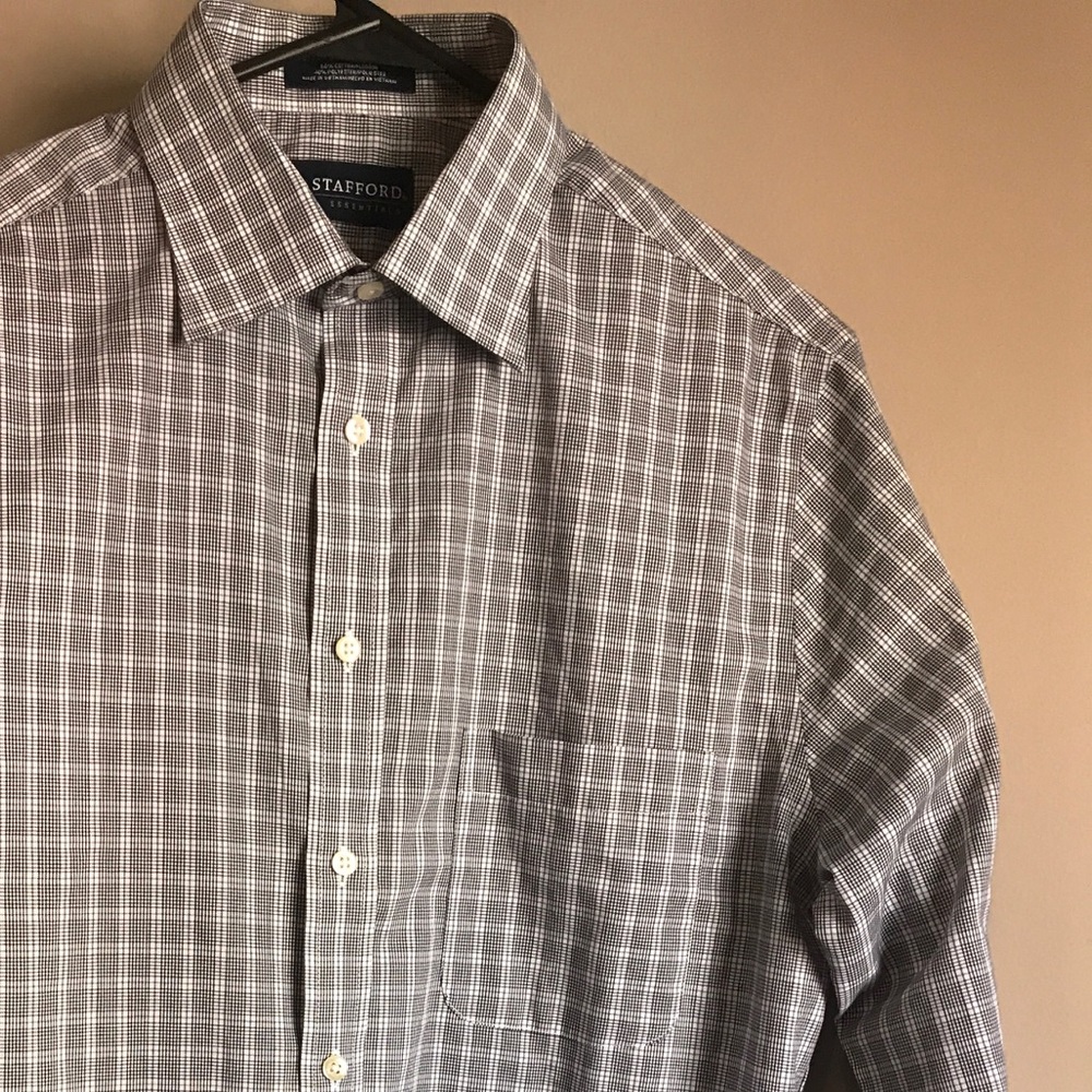 Stafford grey Checked work shirt