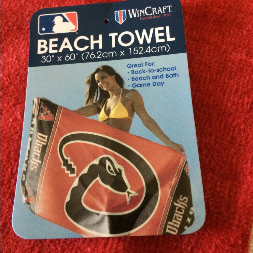NIP Diamondbacks 30x6” Beach Towel 100% Cotton.