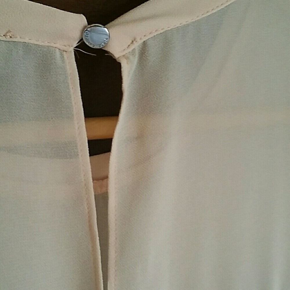 Sleeveless Tan Top with Shear Top & Bottom Size S - Picture 4 of 5
