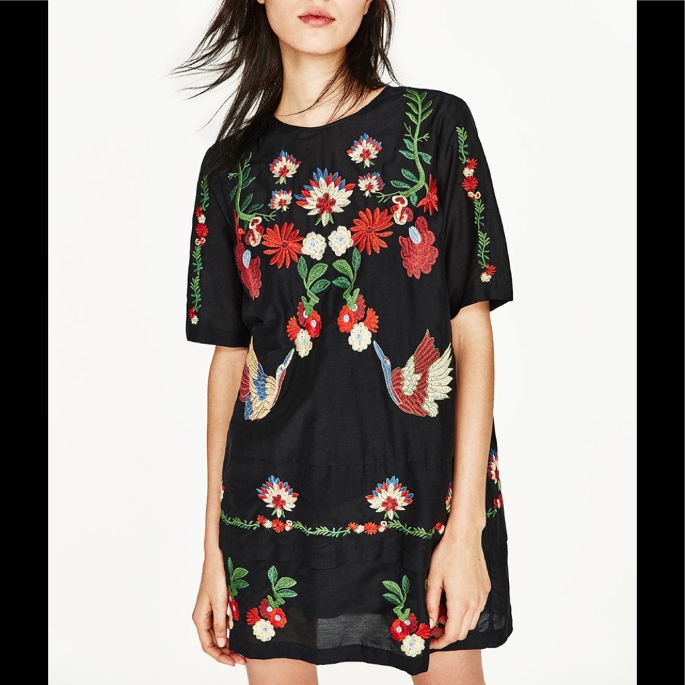 Zara Embroidered Dress NWT