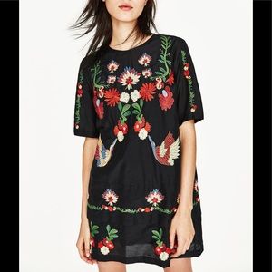 Zara Embroidered Dress NWT