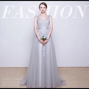 Ball gown evening promo dress 2017 GRAY