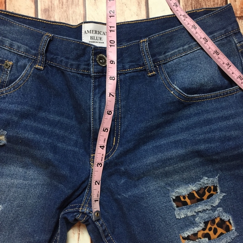 Size 15 Leopard patch jeans - Picture 5 of 7