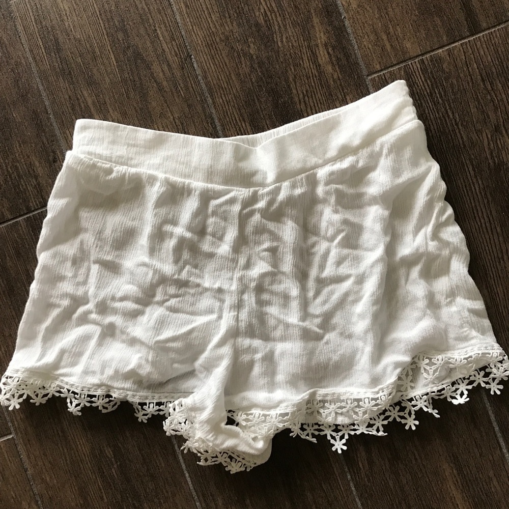Silk white shorts
