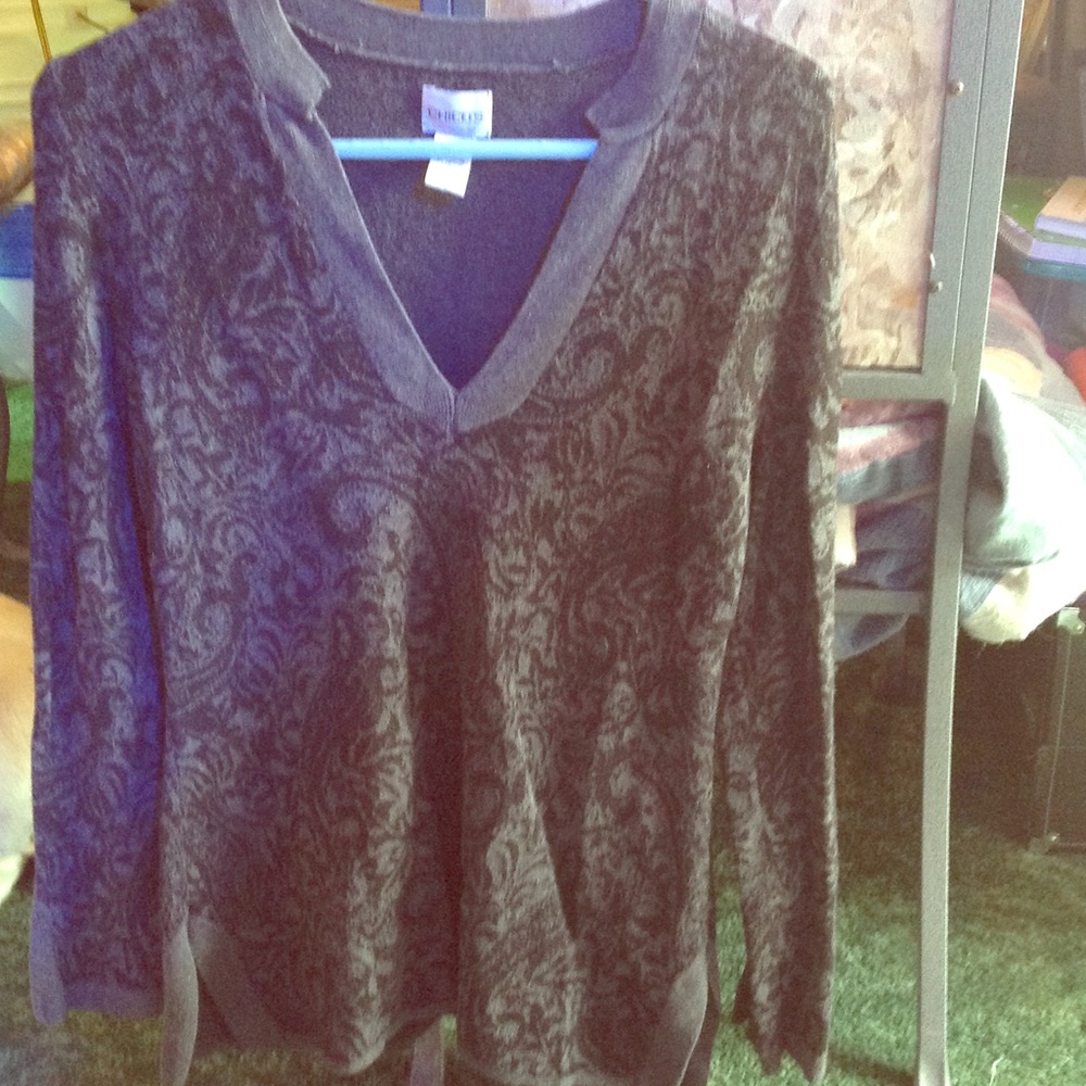 Beautiful black and silver Chico's sweater