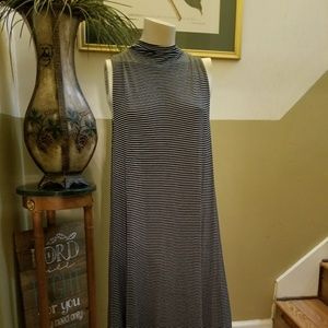 Striped mini turtle neck t-shirt dress