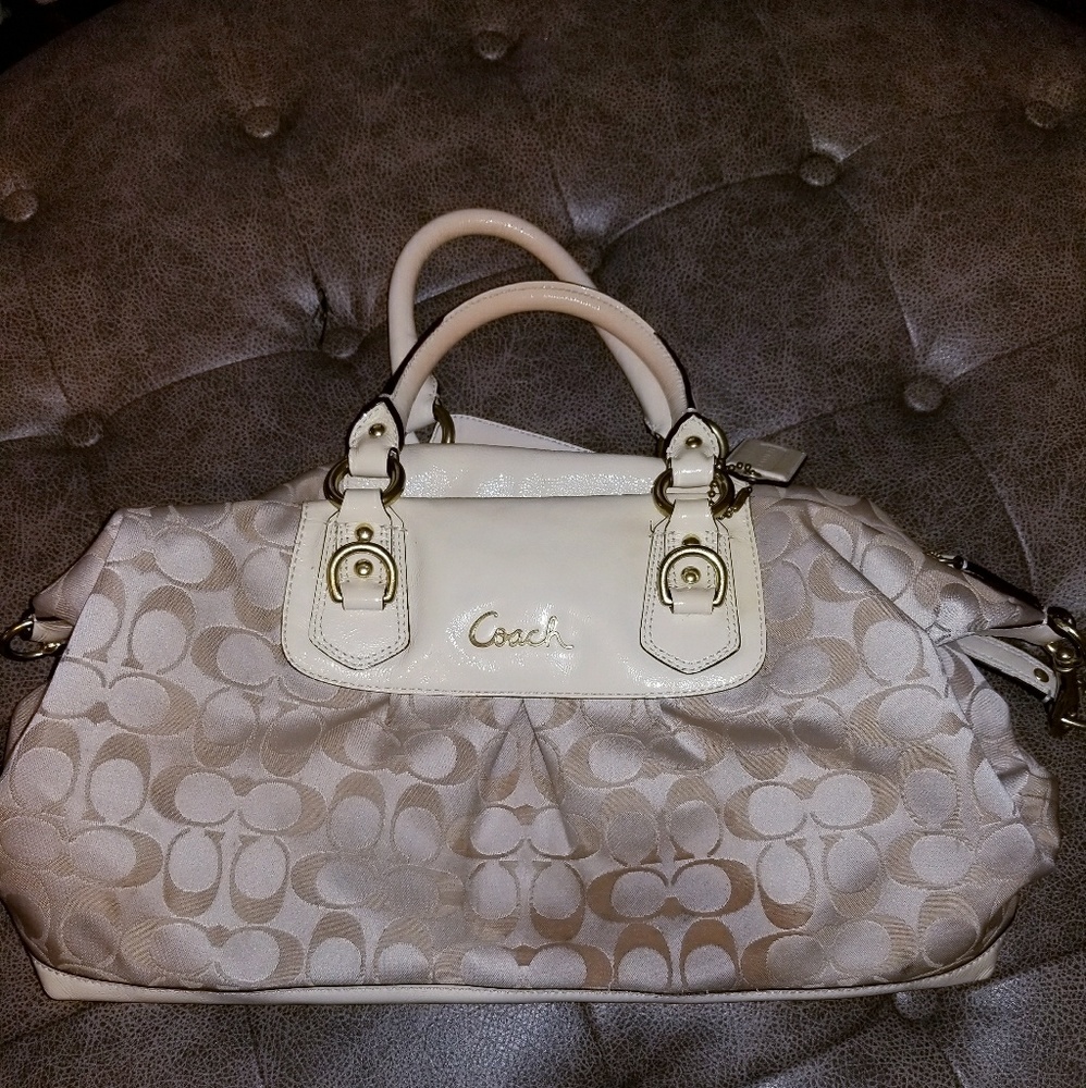 Cream Coach purse