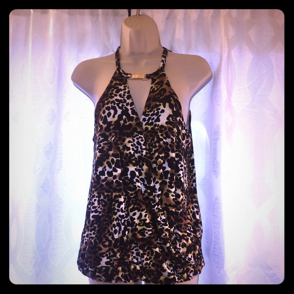 Sexy Leopard Cutout Top