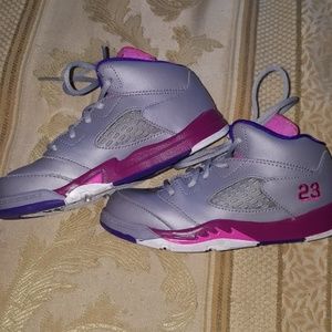 Toddler Girl Gray Jordans