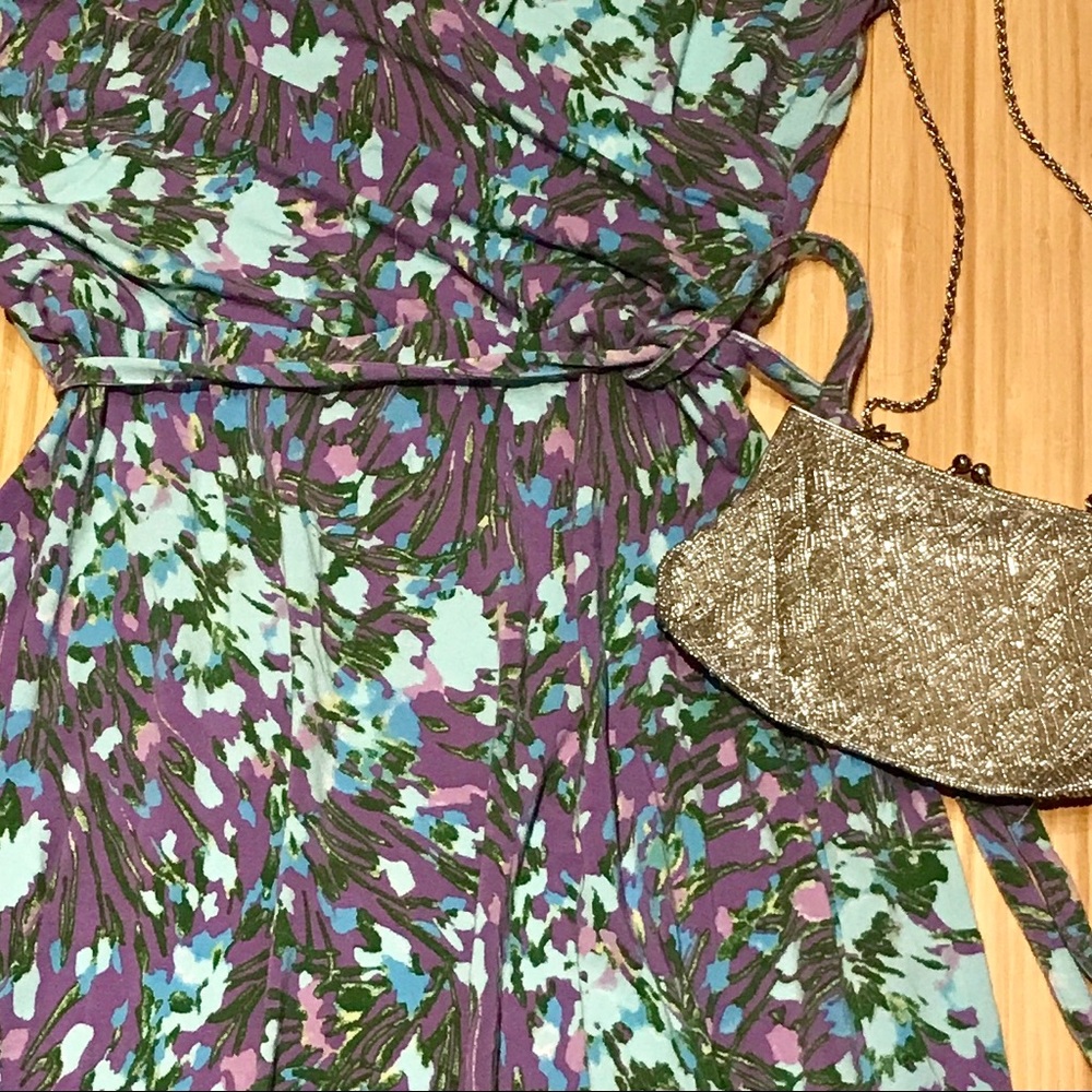 Rayon knit watercolor dress