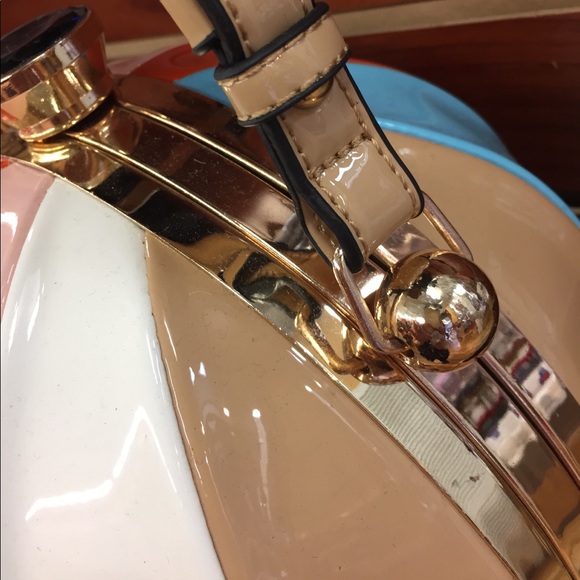 Volleyball purse. Beige, blue, orange, pink, white - Picture 4 of 5