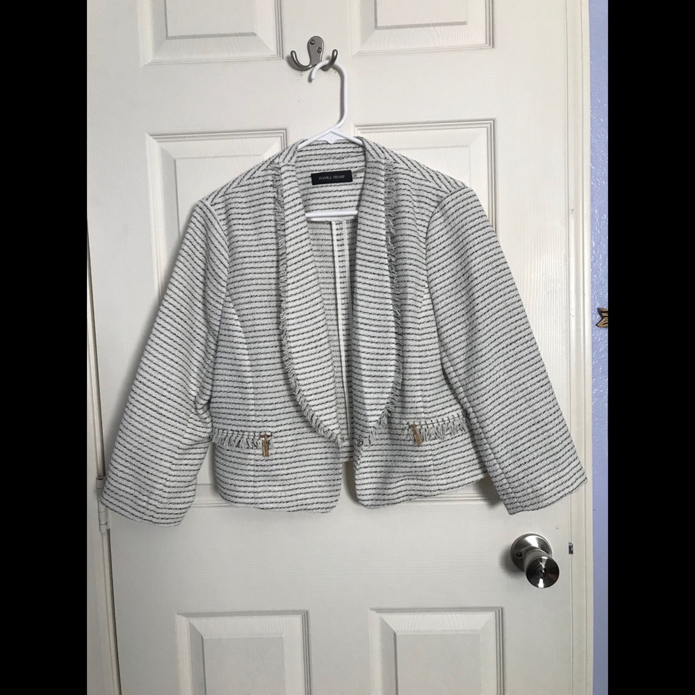 Black and white striped Ivanka Trump jacket