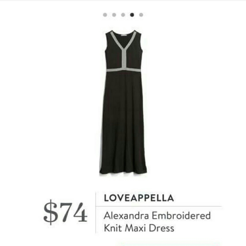 Loveappella XXL embroidered maxi dress, black