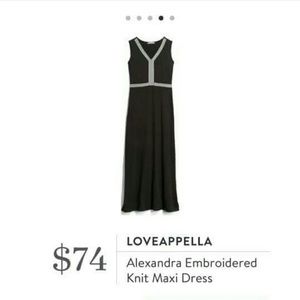 Loveappella XXL embroidered maxi dress, black