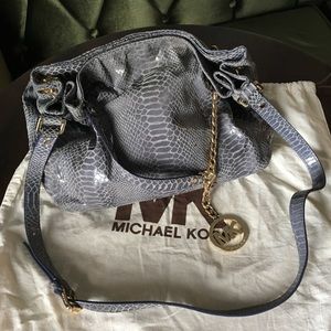 Michael Kota Snakeskin Shoulder Bag